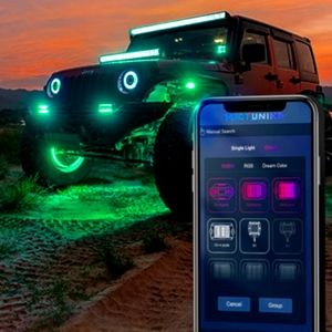 Truck under glow lights